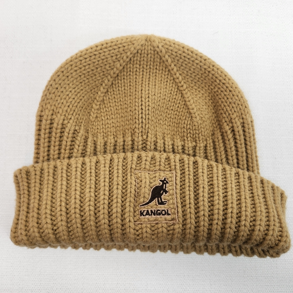 Vintage Kangol Unisex Gold Knit Beanie Ribbed